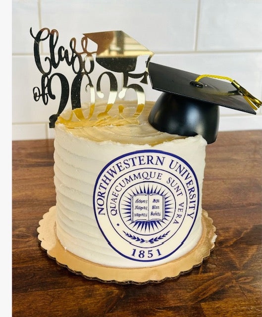 Class of 2025 & Cap NORTHWESTERN Grad Cake (Best Seller)