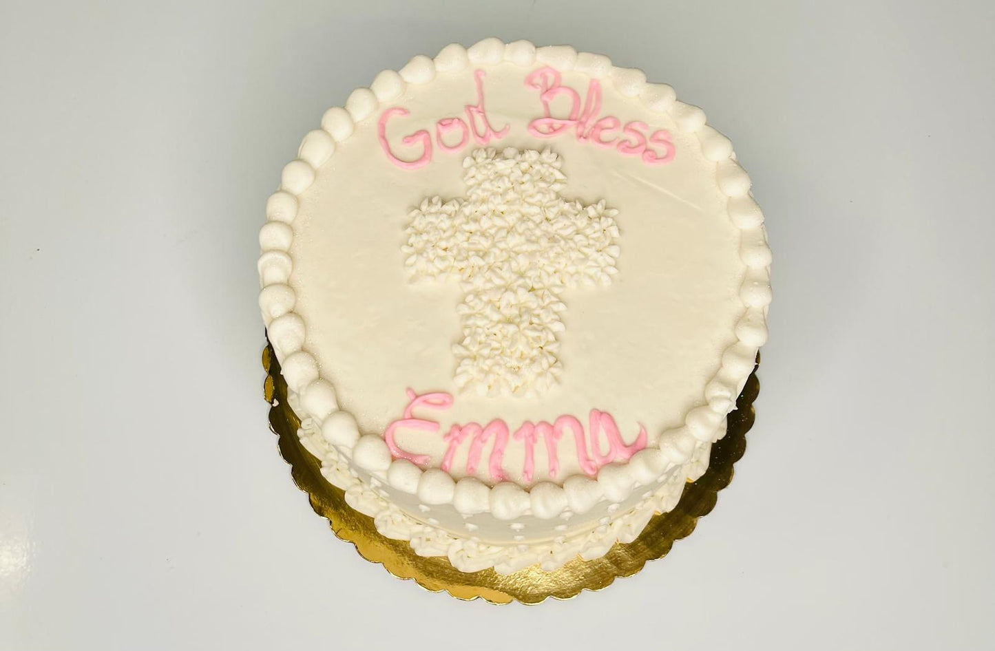 Baptism & Communion Cake with Buttercream Cross