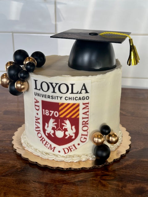 Graduation Cake w Cap LOYOLA University (Best Seller)