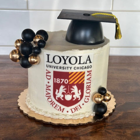 Graduation Cake w Cap LOYOLA University (Best Seller)