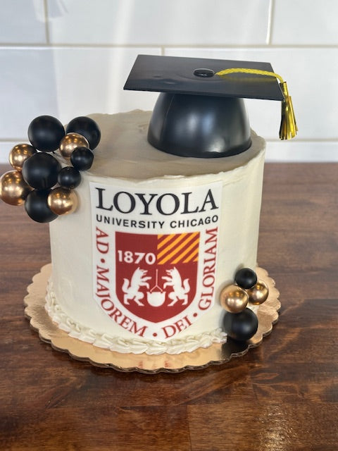 Graduation Cake w Cap LOYOLA University (Best Seller)