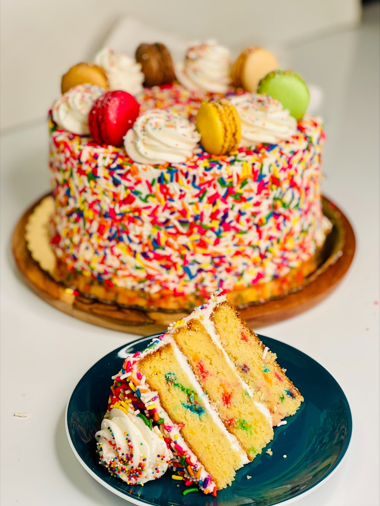 Sprinkles Macarons Cake