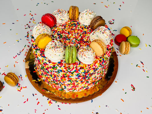 Sprinkles Macarons Cake