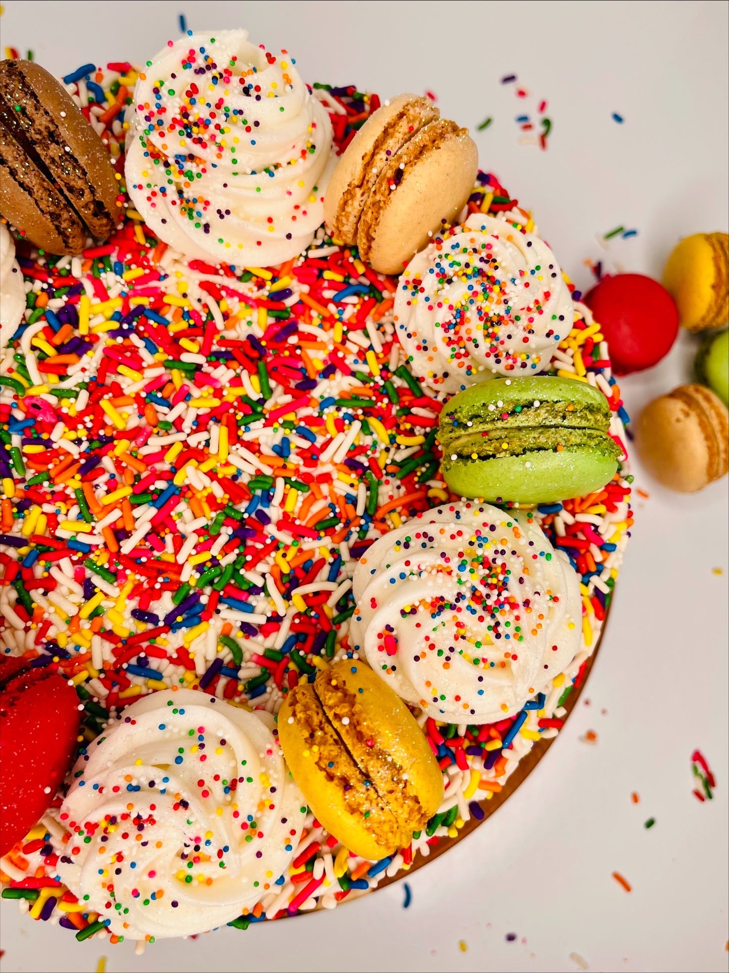 Sprinkles Macarons Cake