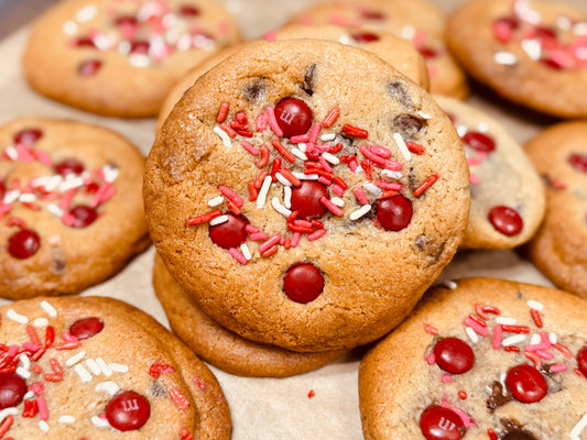Valentines  M&Ms Chocolate Chip Cookies