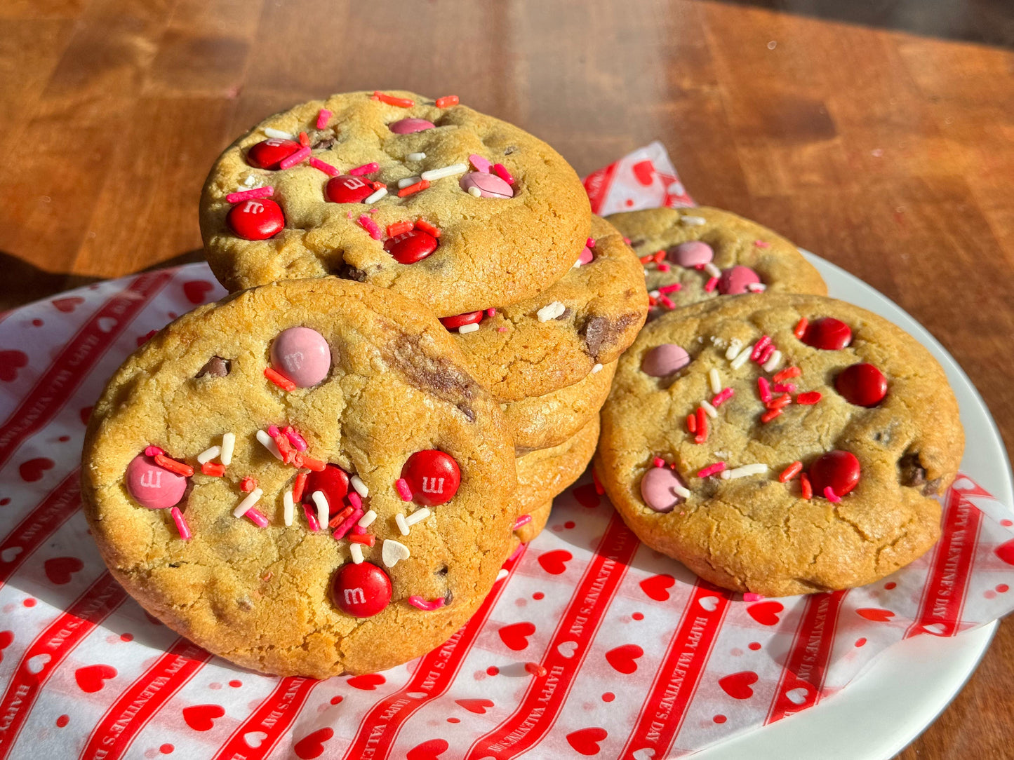 Valentines  M&Ms Chocolate Chip Cookies