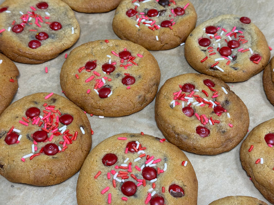 Valentines  M&Ms Chocolate Chip Cookies