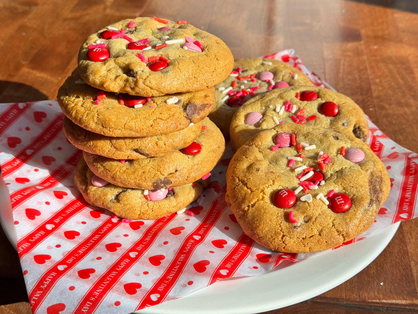 Valentines  M&Ms Chocolate Chip Cookies