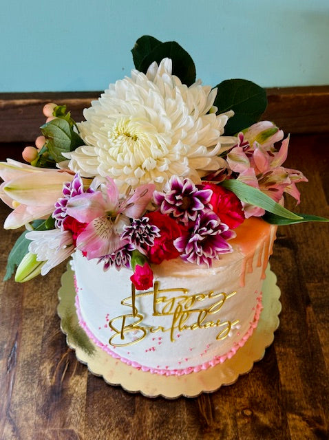 Fresh Floral Dripping Cake