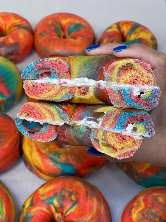 RAINBOW Bagel w Cream Cheese Platter