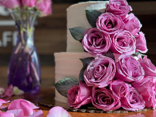 Cascading Roses  Wedding Cake