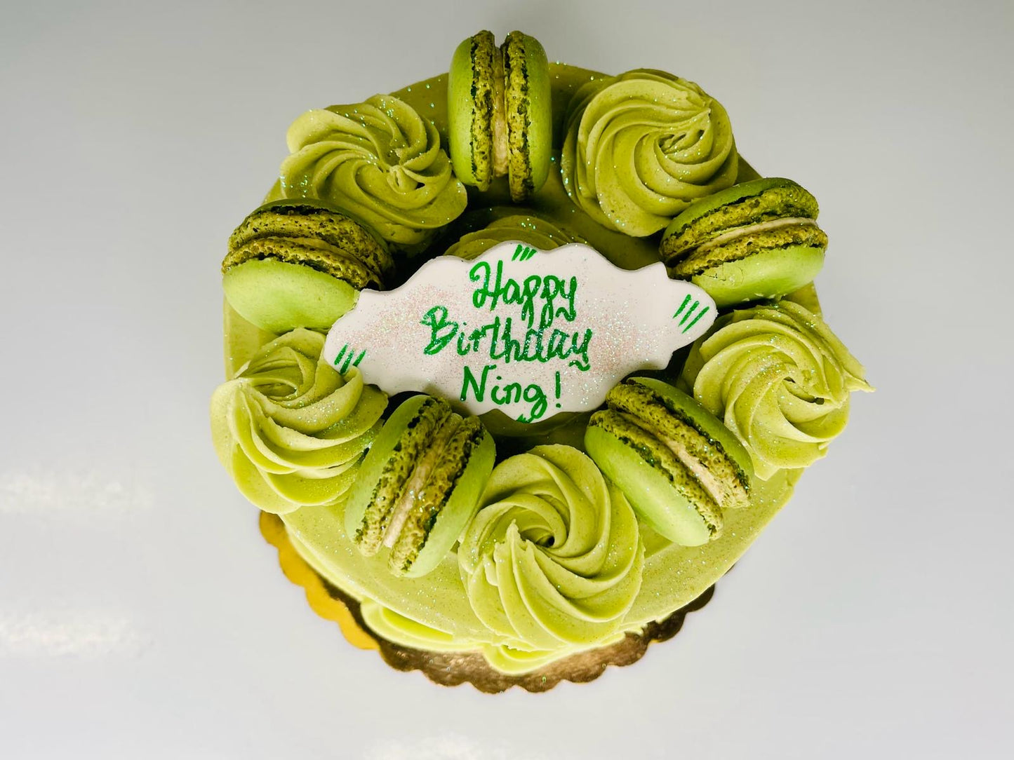 Green Macaron Cake