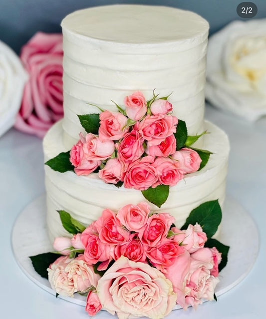 Classic Spring Floral Wedding Cake